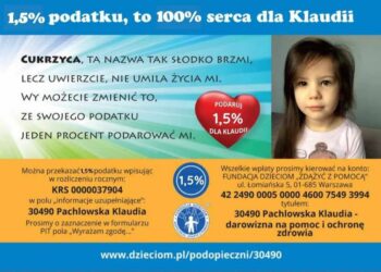 Wesprzyj Klaudię swoim 1,5% podatku